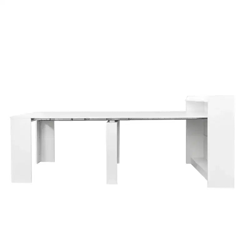TUYOHW Tavolo da pranzo in legno per 6-8 persone, tavolo consolle allungabile con contenitore, tavolo salvaspazio e versatile per soggiorno, piccoli spazi, appartamento