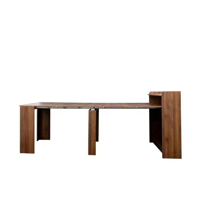 TUYOHW Tavolo da pranzo in legno per 6-8 persone, tavolo consolle allungabile con contenitore, tavolo salvaspazio e versatile per soggiorno, piccoli spazi, appartamento