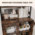 Mobile dispensa con ripiani e ante in vetro, Scaffale da cucina con ripiano, Mobile bar/caffè, Porta microonde per sala da pranzo o corridoio