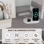 Mobile dispensa con ripiani e ante in vetro, Scaffale da cucina con ripiano, Mobile bar/caffè, Porta microonde per sala da pranzo o corridoio