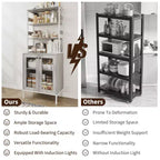 Mobile dispensa con ripiani e ante in vetro, Scaffale da cucina con ripiano, Mobile bar/caffè, Porta microonde per sala da pranzo o corridoio