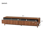 Mobile TV da 78 pollici, adatto per TV fino a 85 pollici, Centro di intrattenimento moderno con cassetti, Consolle TV con cassetti in vetro per camera da letto, soggiorno