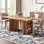 Tavolo da pranzo Lantine Easylife da 160 cm per 4-6 persone, tavolo da cucina stile fattoria con doppio ripiano contenitore per sala da pranzo, soggiorno