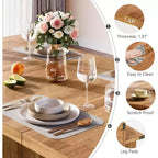 Tavolo da pranzo Lantine Easylife da 160 cm per 4-6 persone, tavolo da cucina stile fattoria con doppio ripiano contenitore per sala da pranzo, soggiorno