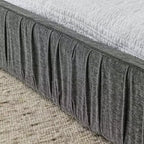 MAYEERTY Letto imbottito Queen Size con tessuto ciniglia, testiera plissettata e struttura solida per camera da letto, grigio