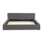 MAYEERTY Letto imbottito Queen Size con tessuto ciniglia, testiera plissettata e struttura solida per camera da letto, grigio