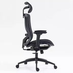 Sedia da ufficio con schienale alto in rete traspirante con braccioli regolabili 3D - Sedia da ufficio regolabile con comfort e stabilità Nera