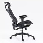 Sedia da ufficio con schienale alto in rete traspirante con braccioli regolabili 3D - Sedia da ufficio regolabile con comfort e stabilità Nera