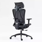 Sedia da ufficio con schienale alto in rete traspirante con braccioli regolabili 3D - Sedia da ufficio regolabile con comfort e stabilità Nera