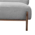 TUYOHW Poltrona Moderna con Accenti in Legno, Sedia da Lettura Senza Braccioli Imbottita in Morbido Tessuto Teddy con Gambe in Legno, Sedie Basse per Soggiorno, Camera da Letto