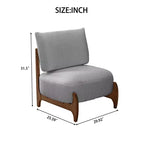 TUYOHW Poltrona Moderna con Accenti in Legno, Sedia da Lettura Senza Braccioli Imbottita in Morbido Tessuto Teddy con Gambe in Legno, Sedie Basse per Soggiorno, Camera da Letto