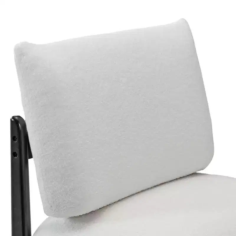 TUYOHW Poltrona Moderna con Accenti in Legno, Sedia da Lettura Senza Braccioli Imbottita in Morbido Tessuto Teddy con Gambe in Legno, Sedie Basse per Soggiorno, Camera da Letto