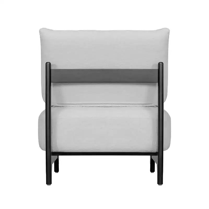 TUYOHW Poltrona Moderna con Accenti in Legno, Sedia da Lettura Senza Braccioli Imbottita in Morbido Tessuto Teddy con Gambe in Legno, Sedie Basse per Soggiorno, Camera da Letto