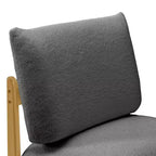 TUYOHW Poltrona Moderna con Accenti in Legno, Sedia da Lettura Senza Braccioli Imbottita in Morbido Tessuto Teddy con Gambe in Legno, Sedie Basse per Soggiorno, Camera da Letto