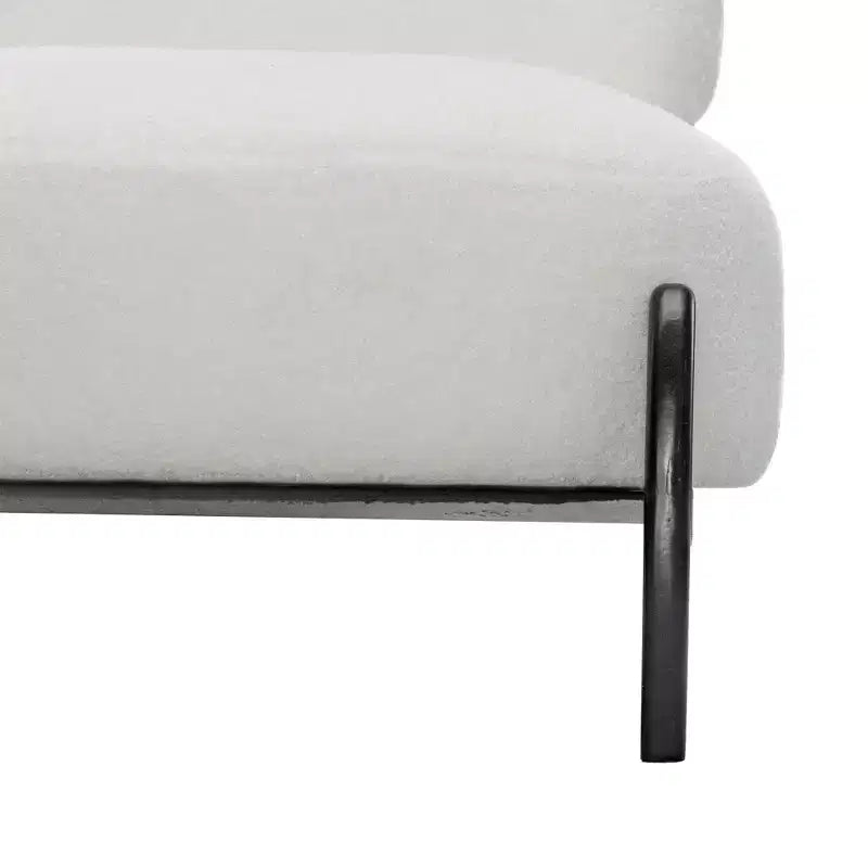 TUYOHW Poltrona Moderna con Accenti in Legno, Sedia da Lettura Senza Braccioli Imbottita in Morbido Tessuto Teddy con Gambe in Legno, Sedie Basse per Soggiorno, Camera da Letto