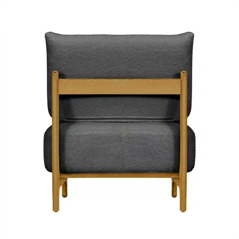 TUYOHW Poltrona Moderna con Accenti in Legno, Sedia da Lettura Senza Braccioli Imbottita in Morbido Tessuto Teddy con Gambe in Legno, Sedie Basse per Soggiorno, Camera da Letto