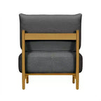 TUYOHW Poltrona Moderna con Accenti in Legno, Sedia da Lettura Senza Braccioli Imbottita in Morbido Tessuto Teddy con Gambe in Legno, Sedie Basse per Soggiorno, Camera da Letto