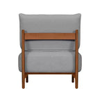TUYOHW Poltrona Moderna con Accenti in Legno, Sedia da Lettura Senza Braccioli Imbottita in Morbido Tessuto Teddy con Gambe in Legno, Sedie Basse per Soggiorno, Camera da Letto