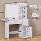 BALHAM TRADE - Toeletta Trucco con Organizer Portagioie Girevoli e Luci a LED