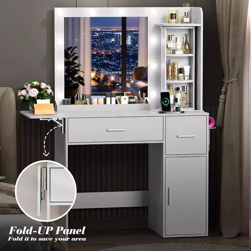 BALHAM TRADE - Toeletta Trucco con Organizer Portagioie Girevoli e Luci a LED