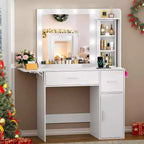 BALHAM TRADE - Toeletta Trucco con Organizer Portagioie Girevoli e Luci a LED