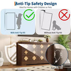 Comò per camera da letto con 6 cassetti, comò da 120 cm di larghezza con frontale cassetto grande decorativo e ampio armadio per vestiti, comò in legno per camera da letto