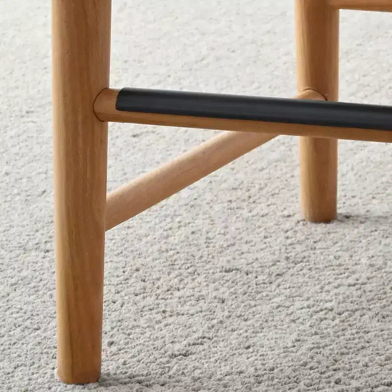 Set di 2 moderni sgabelli da bar ad altezza bancone, sedie da isola cucina imbottite in lino da 26 pollici con gambe in legno massello e schienale curvo - Panipeachy