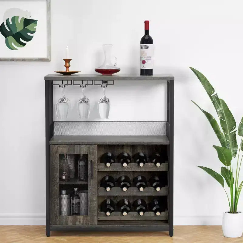 Mobiletto del vino con scomparti regolabili e rimovibili per cucina e soggiorno