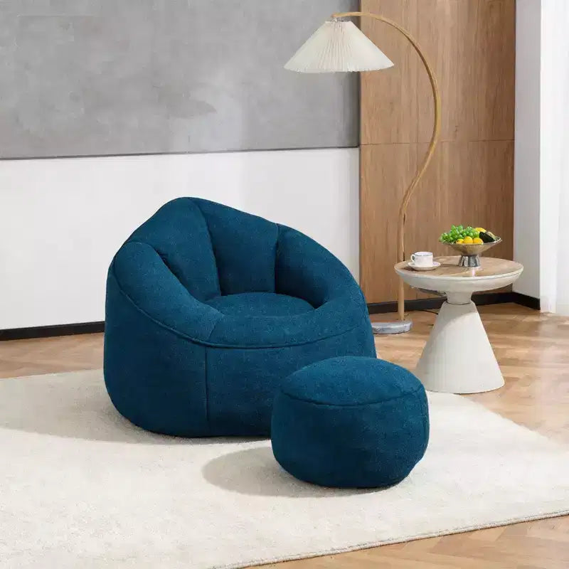 Sedia da divano a sacco Bedding, sedia a sacco con schiuma ad alta pressione, materiale per adulti con imbottitura in schiuma compressa, pouf a sacco con poggiapiedi