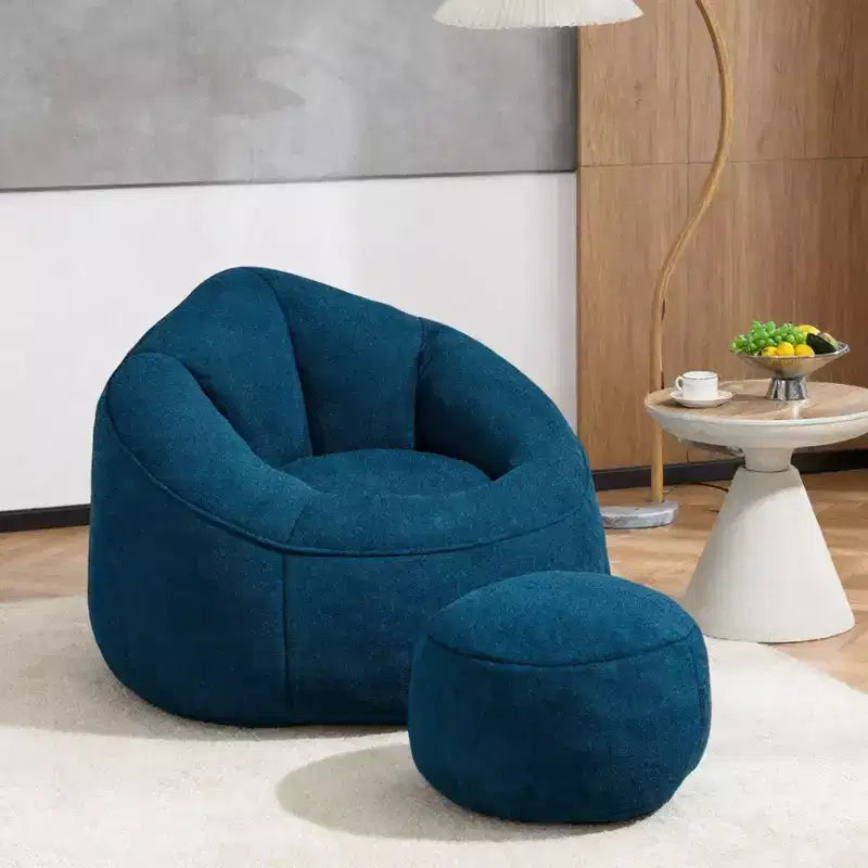 Sedia da divano a sacco Bedding, sedia a sacco con schiuma ad alta pressione, materiale per adulti con imbottitura in schiuma compressa, pouf a sacco con poggiapiedi