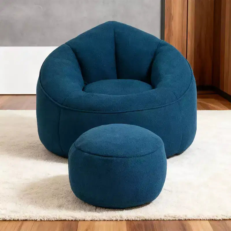 Sedia da divano a sacco Bedding, sedia a sacco con schiuma ad alta pressione, materiale per adulti con imbottitura in schiuma compressa, pouf a sacco con poggiapiedi