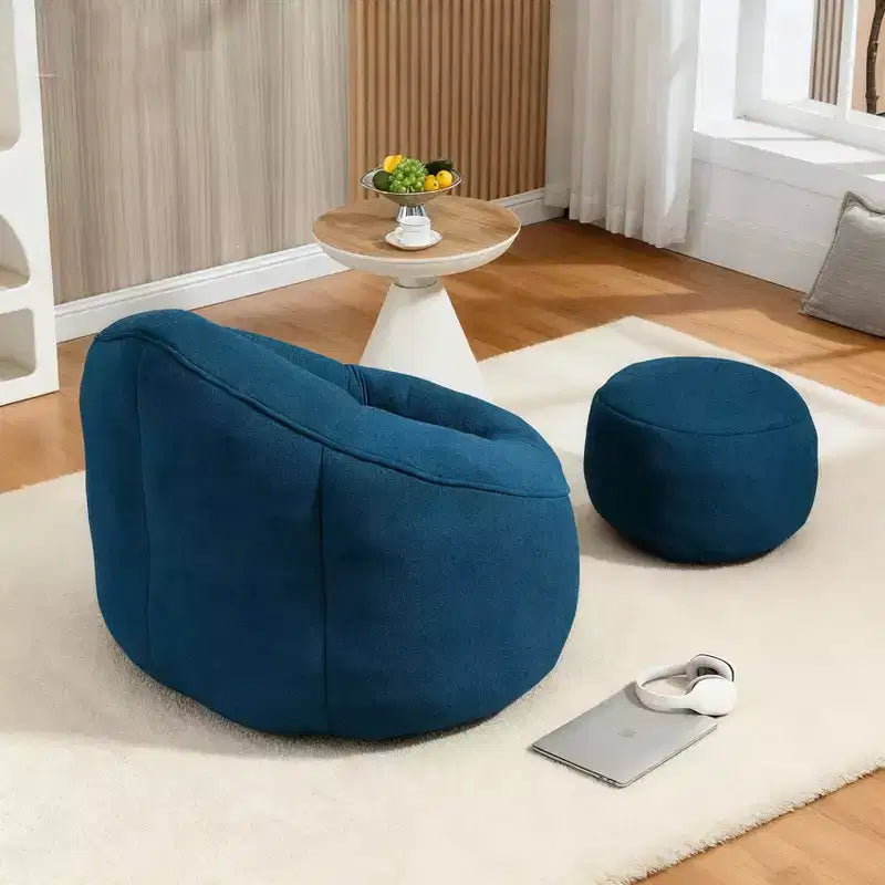 Sedia da divano a sacco Bedding, sedia a sacco con schiuma ad alta pressione, materiale per adulti con imbottitura in schiuma compressa, pouf a sacco con poggiapiedi