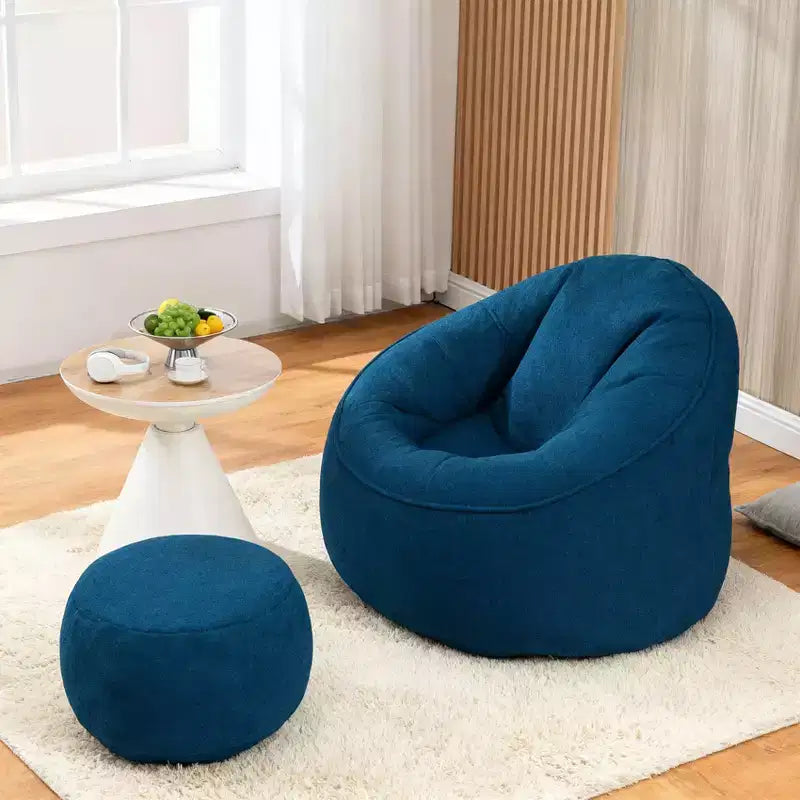 Sedia da divano a sacco Bedding, sedia a sacco con schiuma ad alta pressione, materiale per adulti con imbottitura in schiuma compressa, pouf a sacco con poggiapiedi