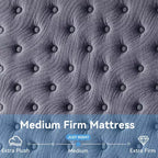 Materasso Sailvan in scatola, materasso ibrido da 12 pollici in memory foam con gel rinfrescante e molle insacchettate, rigidità media, grigio