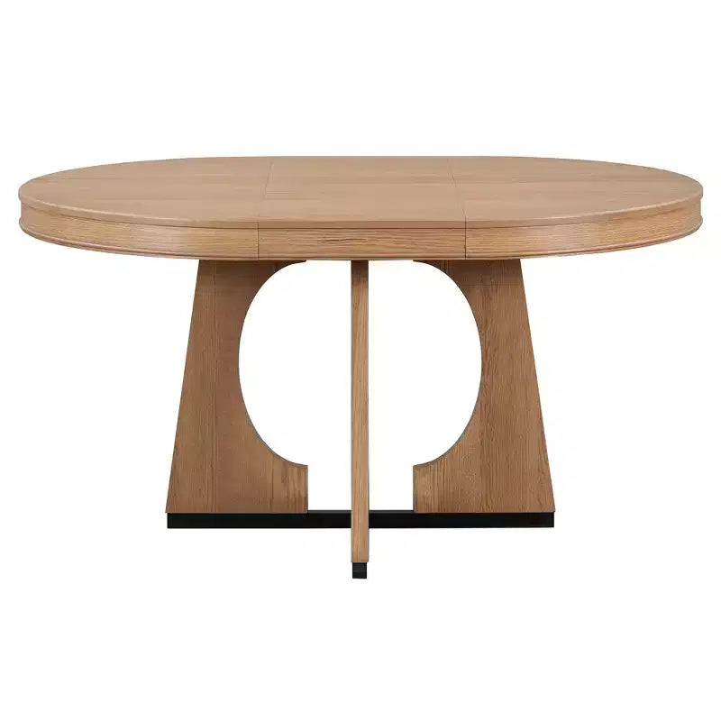 Set da pranzo rotondo allungabile in stile rustico per 4 persone, tavolo rotondo da cucina in legno con prolunga, 4 sedie imbottite per sala da pranzo
