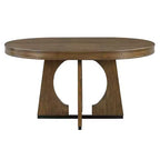 Set da pranzo rotondo allungabile in stile rustico per 4 persone, tavolo rotondo da cucina in legno con prolunga, 4 sedie imbottite per sala da pranzo