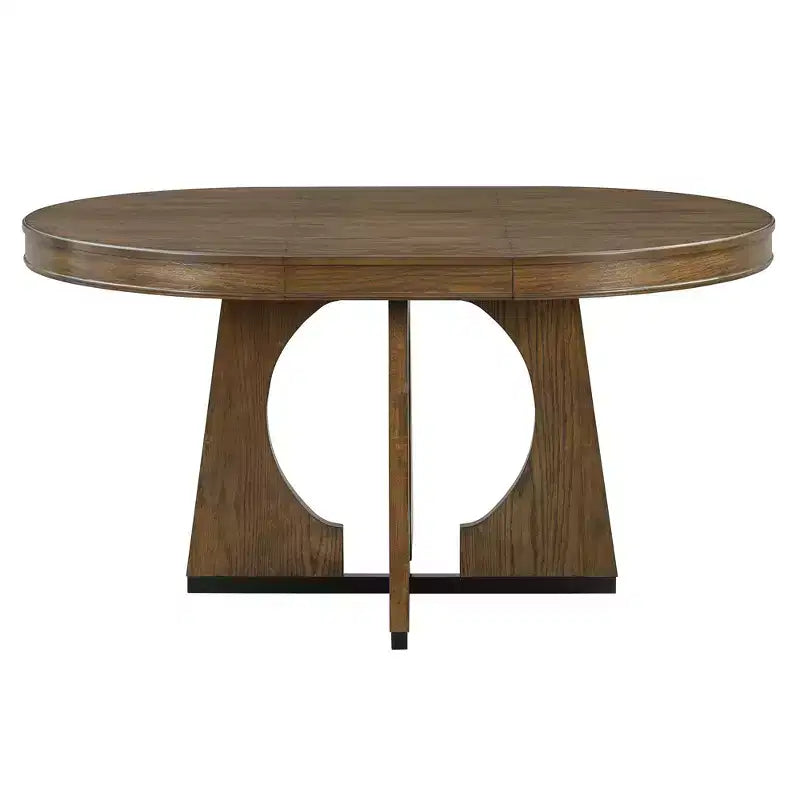 Set da pranzo rotondo allungabile in stile rustico per 4 persone, tavolo rotondo da cucina in legno con prolunga, 4 sedie imbottite per sala da pranzo