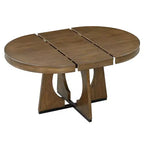 Set da pranzo rotondo allungabile in stile rustico per 4 persone, tavolo rotondo da cucina in legno con prolunga, 4 sedie imbottite per sala da pranzo