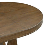 Set da pranzo rotondo allungabile in stile rustico per 4 persone, tavolo rotondo da cucina in legno con prolunga, 4 sedie imbottite per sala da pranzo