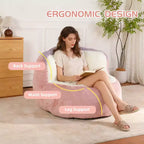 Poltrone Sacco Grandi, Divano in Ecopelliccia Multicolore Riempito con Spugna Tritata, Grande Chaise Longue per Soggiorno, Nessun Montaggio Richiesto