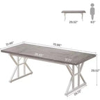Scrivania grande direzionale Lantine da 70,86 pollici, scrivania industriale per ufficio domestico, semplice tavolo lungo da scrittura e studio, mobili per ufficio (grigio/bianco)
