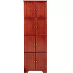Mobile Alto da Fattoria con 8 Ante, Dispensa da Cucina in Legno da 183 cm con 4 Ripiani, Scaffale a 4 Livelli Autoportante, Scaffale per Soggiorno