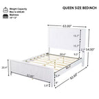 Struttura Letto a Piattaforma Queen/King Size con Testiera e Pediera, Pannelli Scanalati, Noce/Bianco - ModernLuxe
