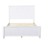 Struttura Letto a Piattaforma Queen/King Size con Testiera e Pediera, Pannelli Scanalati, Noce/Bianco - ModernLuxe