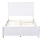 Struttura Letto a Piattaforma Queen/King Size con Testiera e Pediera, Pannelli Scanalati, Noce/Bianco - ModernLuxe