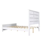 Struttura Letto a Piattaforma Queen/King Size con Testiera e Pediera, Pannelli Scanalati, Noce/Bianco - ModernLuxe