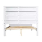 Struttura Letto a Piattaforma Queen/King Size con Testiera e Pediera, Pannelli Scanalati, Noce/Bianco - ModernLuxe