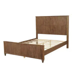 Struttura Letto a Piattaforma Queen/King Size con Testiera e Pediera, Pannelli Scanalati, Noce/Bianco - ModernLuxe