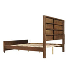 Struttura Letto a Piattaforma Queen/King Size con Testiera e Pediera, Pannelli Scanalati, Noce/Bianco - ModernLuxe