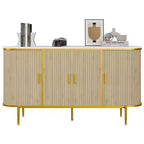 Sideboard Buffet Cabinet with Storage, Fluted Console Cabinet with Faux Marble Top, Mid Century Cabinets for Kitchen, Living Room, Entryway
